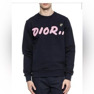 Dior x Kaws Men's Crewneck Sweatshirt Black Size L 2019 Released